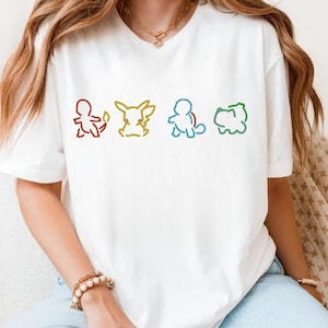 Cartoon Inspired Silhouette Shirt, Anime Lover Gift, Retro Cartoon Shirt, Japan Cartoon Shirt, 90s Shirt
