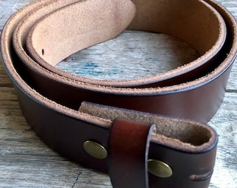 leather belt strap. brown. works with joeyfivecents belt buckle. snap belt. works with belt buckle. gift for men. gift for women.