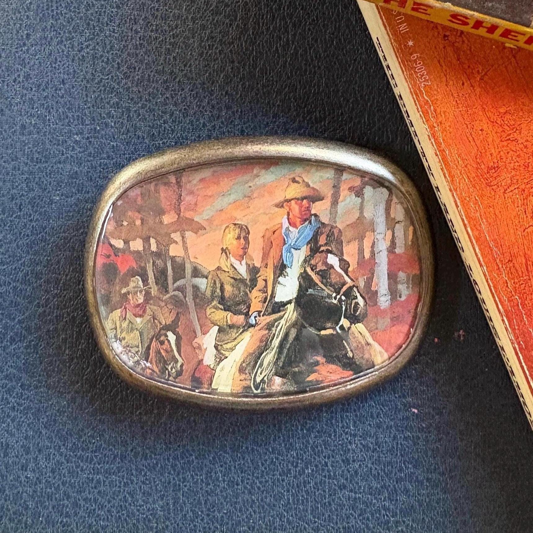 Rubyrudi Artist Artisan Repurposed Belt Buckle | Western Rockabilly Up Cycled Recycled Graffiti Belt Buckle - Upcycled Street Art Pewter  main image 3