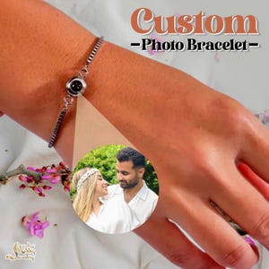 Custom Photo Bracelet Projection Bracelet Picture Inside Bracelet Memorial Photo Bracelet Birthday Gift Wedding Gift