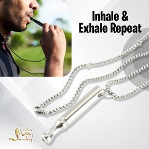 Anti Anxiety Necklace-Anxiety Breathing Necklace-Stress Relief-Whistle Necklace-Exhale necklace-Meditation-Quit Smoking Aid-Gift