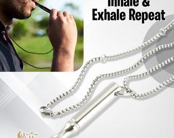 Anti Anxiety Necklace-Anxiety Breathing Necklace-Stress Relief-Whistle  Necklace-Exhale necklace-Meditation-Quit Smoking Aid-Gift