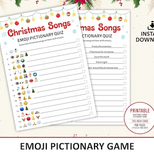 Christmas Emoji Game Printable Party Games Songs Emoji Holiday Game