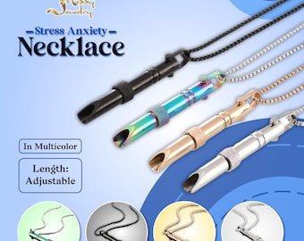 Anti Anxiety Necklace-Anxiety Breathing Necklace-Stress Relief-Whistle  Necklace-Exhale necklace-Meditation-Quit Smoking Aid-Gift