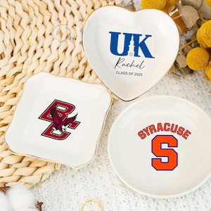 Custom University Logo Trinket Ring Dish,Graduation Gift for Her,Personalized Graduation Gift,Class Of 2025 Grad Gift,College Logo Ring Dish