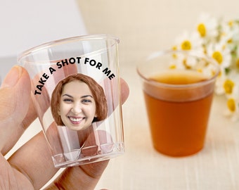 Personalized Shot Glass, Funny Shot Glasses, Christmas Party Favors Photo Shot Glass, Shot Glass with Face, Birthday Party Shot Glasses