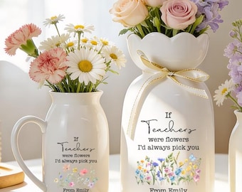 Bloemenvaas voor leraar, cadeau leraar waardering, bedankjes, einde termijn cadeau voor leraren, cadeau schoolverlaten, cadeau terug naar school