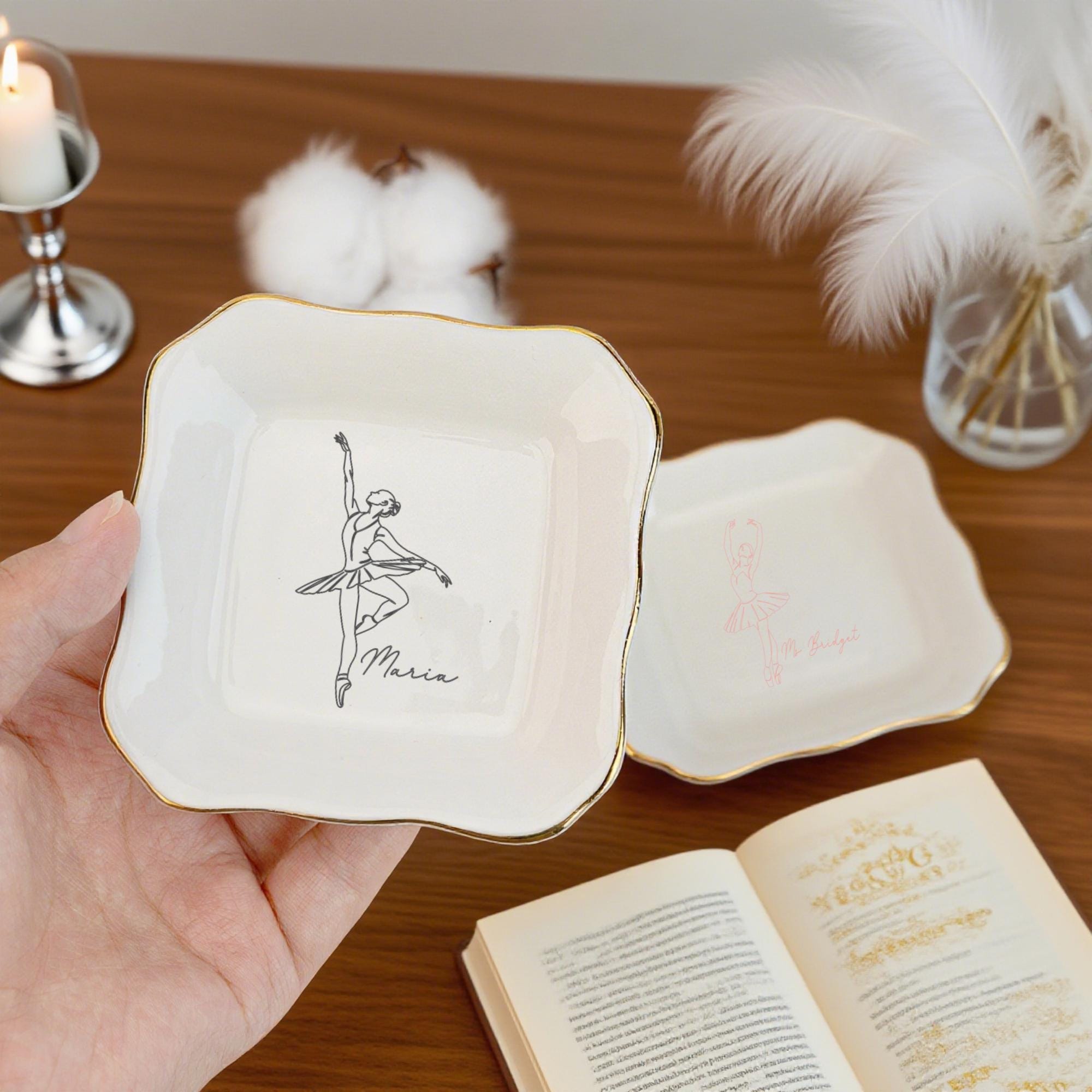 Personalized Gifts for Ballet Girl, Elegant Ballet Ring Dish, Dancer Girl Gifts, Flower Girl Gifts, Ballet Dancer Gifts, Bridesmaid Gift