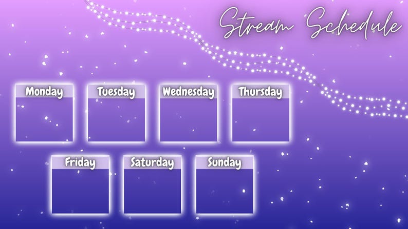 Glowing Star Sky Streamer Schedule Template for Canva Etsy Glowing Star Sky Streamer Schedule Template for Canva Etsy