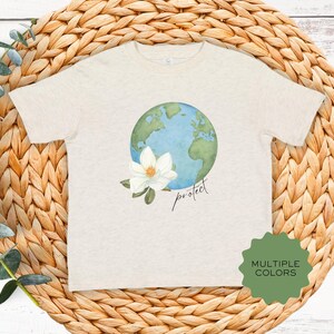 Earth Day Protect Magnolia Flower Kids Shirt, Eco-Friendly Children&#39;s Top, Sustainable Environmentalist Toddler Tshirt, Inspirational Tee