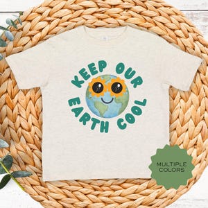 Earth Day Keep Our Earth Cool Kids Shirt, Eco-Friendly Children&#39;s Top, Funny Environmentalist Toddler Tshirt, Sustainable Baby, Toddler Tee
