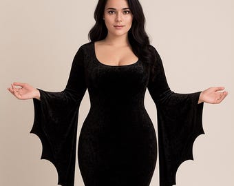 fashion nova black feather dress Hooded Cape with Oversized Bow