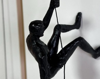 Climbing Man Wall Sculpture, Adventurer Climbing Man Wall Sculpture Climbing Man on Wall, Unique Wall Art, Home Decor, Statue Decor