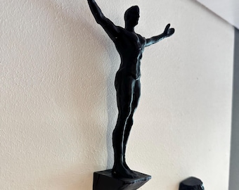 Rock Climbing Wall Decor, Unique Wall Art, Home Statue Decor, Climbing Man Wall Sculpture, Adventurer Rock Climber, Zero Gravity Man Statue