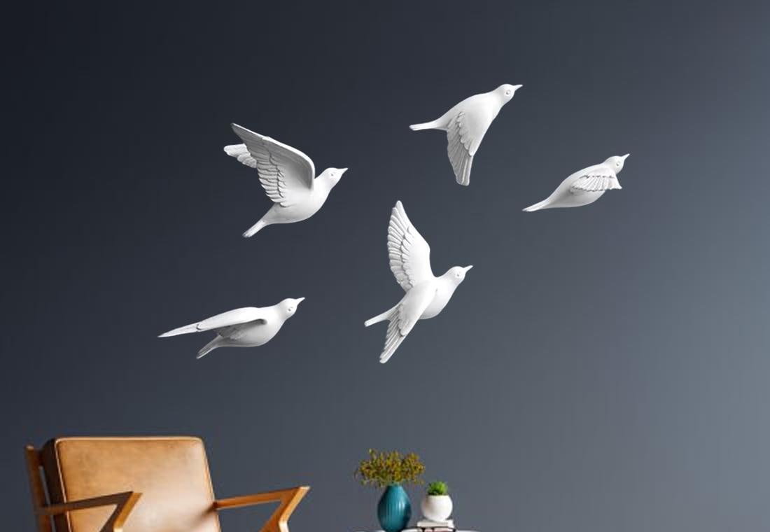 Flock of Birds Wall Art, Beach House Decor, Birds in Flight for Wall Decor, Wall Hanging Dove, Sculptured Bird Wall Art, Gift Idea