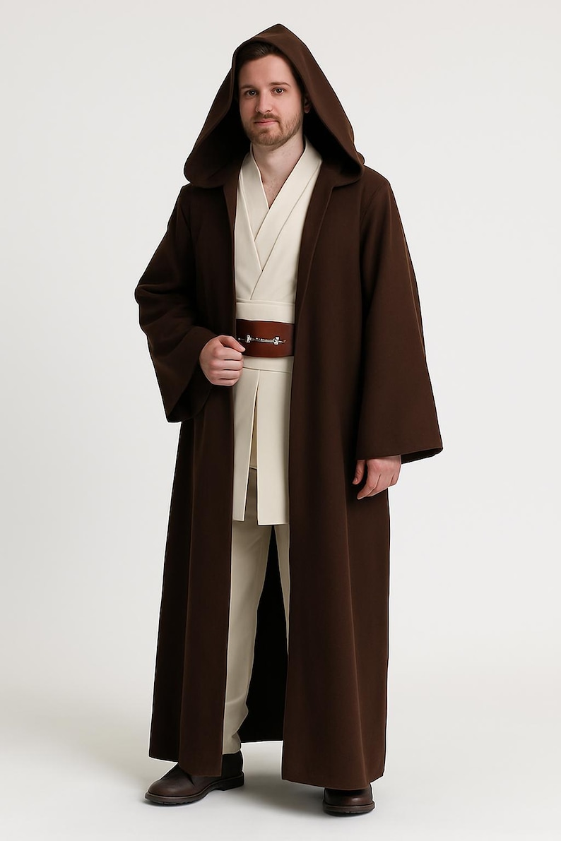 Movie‑inspired Jedi Outfit.adult White Robe\cloak.custom Space High ...
