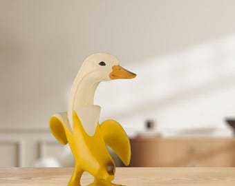 Creative Duck Banana Figurine, Table Decor, Garden Accessories,Humorous Banana Duck,Resin Bird Crafts,Collectable Art,modern small sculpture