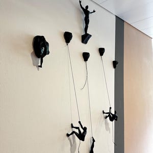 Climbing Man Wall Sculpture: Polyresin Rock Decor, Unique Wall Art