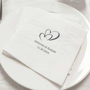 Tovaglioli da cocktail personalizzati per matrimonio, tovaglioli di carta personalizzati all'ingrosso, decorazioni minimaliste per matrimonio, tovaglioli con design stampato per anniversario e fidanzamento