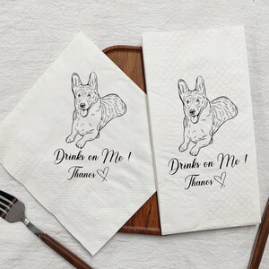 50 pcs Dog Wedding Napkins, Cocktail Pet Wedding Napkins, Party Napkins, Wedding Favors For Guests in Bulk, Dog Birthday Party Decoration