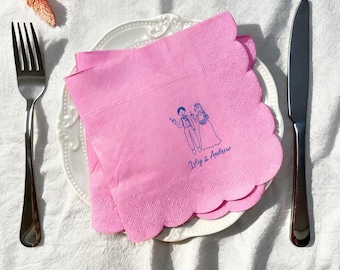 Benutzerdefinierte Hochzeits-Servietten, personalisierte Hochzeit-Cocktail-Servietten, Brautparty-Dekor, Verlobungsfeier-Dekor, benutzerdefinierte Event-Servietten, Bar-Servietten