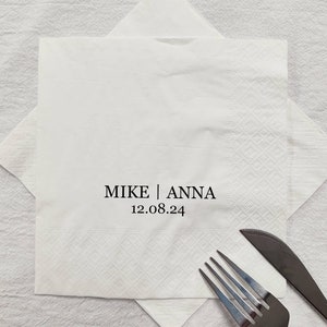 Gepersonaliseerde cocktailservetten voor bruiloft, gepersonaliseerde Fun Facts-servetten (50 vellen en meer), gepersonaliseerde lunchservetten voor dranken, bulkhoeveelheid