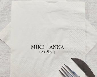 Personalized Wedding Cocktail Napkins, Personalized Fun Facts Napkins 50 Sheets and more, Custom Beverage Luncheon Napkins, Bulk Quantity