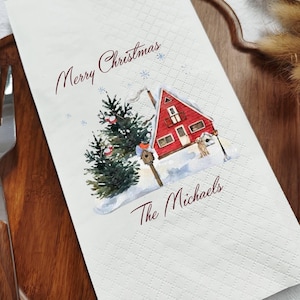 Guardanapos de Natal personalizados, guardanapos para o jantar de véspera de Natal, guardanapos personalizados para a família, guardanapos de mesa de Natal e Natal, presente para festa de Natal