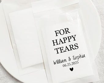 For happy tears, Happy Tears Tissues Packs for Wedding, Wedding Tissues packs, Personalised Wedding Confetti Packs, Confetti Packs