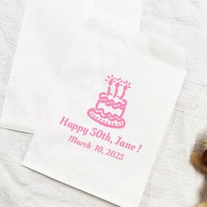 Personalized 50th Birthday Party Favor Bags, Birthday Party Favors, Birthday Bags, 50th, 40th, Donut Bags, Reception favor bag, Cookie Bag