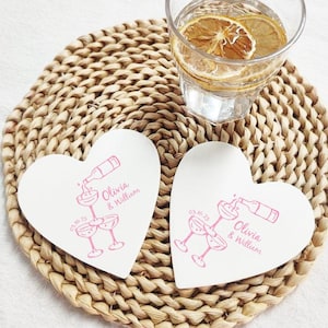Benutzerdefinierte Hochzeits-Cocktail-Untersetzer, Hochzeits-Untersetzer-Set, Hochzeits-Papieruntersetzer, Brautparty, Dekor-Gastgeschenk, Verlobung