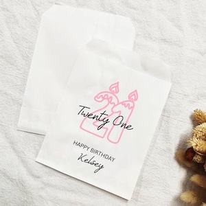 21st Birthday Cookies Bag, Custom Birthday Cookies Craft Bag, Personalized Favor Bag, Party Gift Favor Bag, Birthday Favor Bag