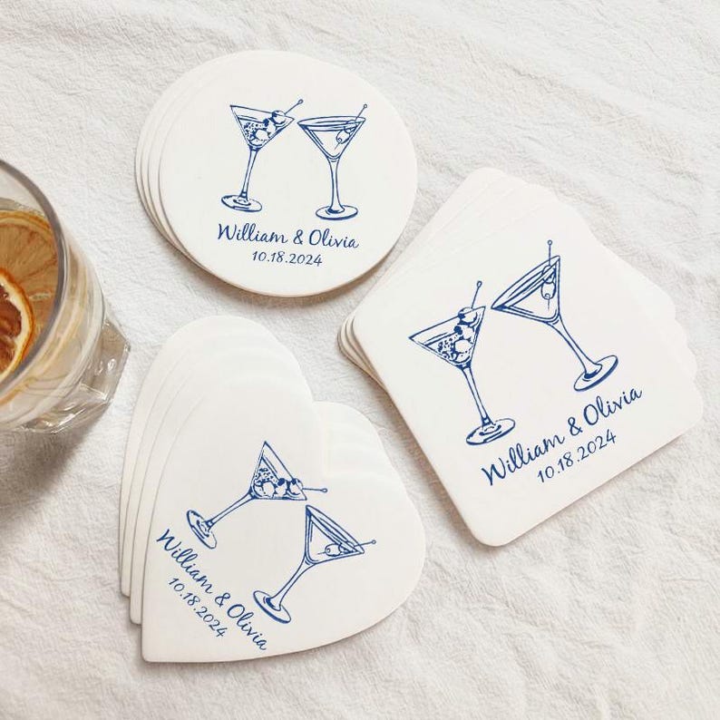 Custom Wedding Coasters, Beer Coaster, Bar Coaster, Bridal Shower, Decor Bulk Wedding Favor, Engagement, Logo Coaster, Wedding Gifts image 4