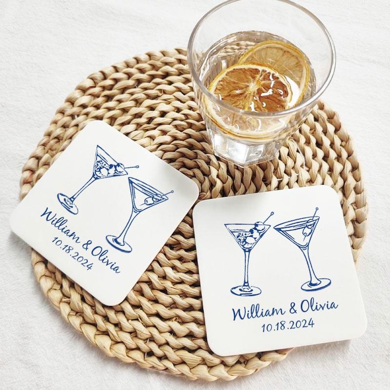Custom Wedding Coasters, Beer Coaster, Bar Coaster, Bridal Shower, Decor Bulk Wedding Favor, Engagement, Logo Coaster, Wedding Gifts image 2