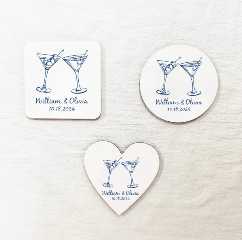 Custom Wedding Coasters, Beer Coaster, Bar Coaster, Bridal Shower, Decor Bulk Wedding Favor, Engagement, Logo Coaster, Wedding Gifts image 5