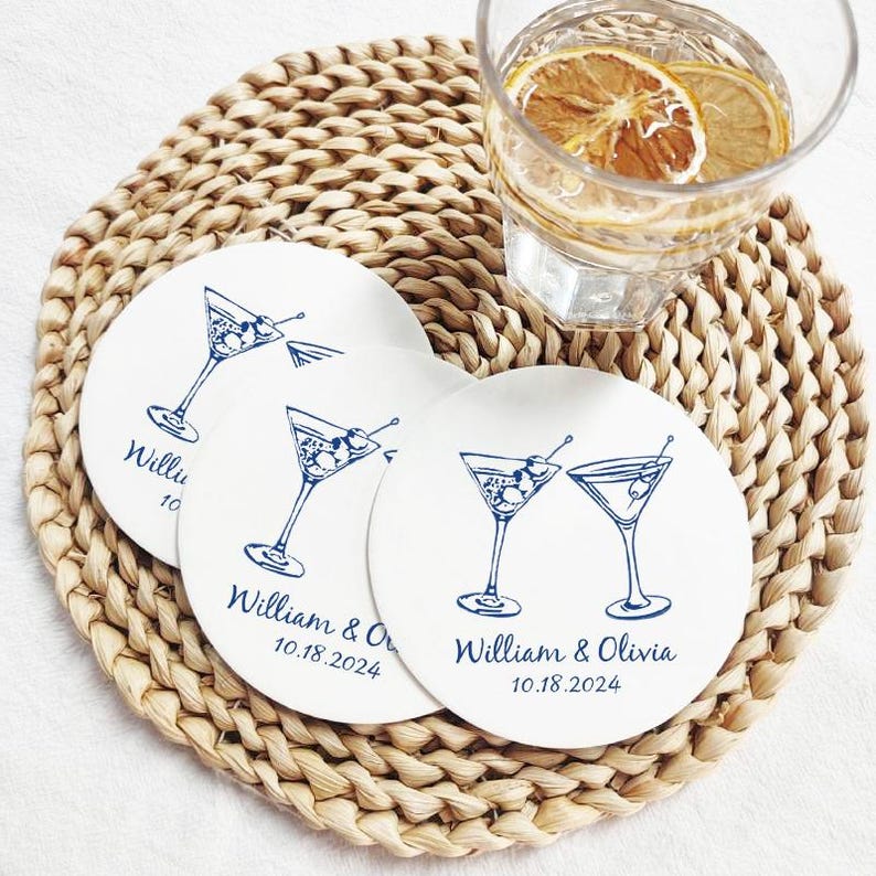 Custom Wedding Coasters, Beer Coaster, Bar Coaster, Bridal Shower, Decor Bulk Wedding Favor, Engagement, Logo Coaster, Wedding Gifts image 1