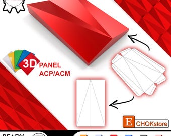Progettazione del pannello ACM Acp 3D | File di taglio CNC | Modello geometrico per rivestimento murale | Pannello composito in alluminio Dxf SVG Stl