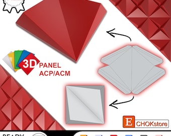 3D Wall Panel CNC File Dxf Svg, Architectural Facade Cladding Design, Modern Geometric ACP ACM Panel, Digital Download