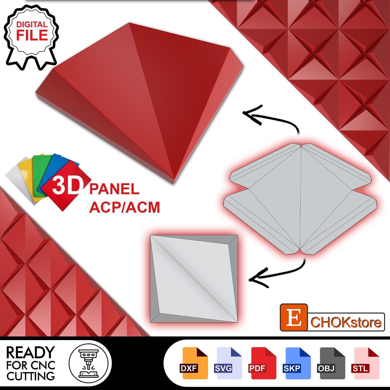 3D Wall Panel CNC File Dxf Svg, Architectural Facade Cladding