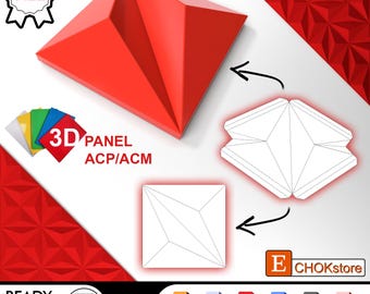3D Acm Panel Design for CNC and 3D Modeling | Facade Cladding Vector Files | Dxf Svg Ai Eps Pdf Cdr Skp Obj Stl