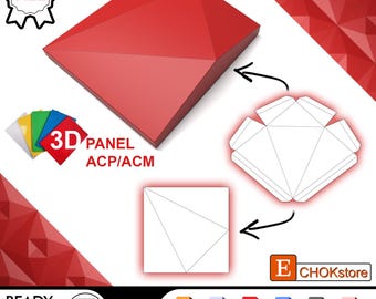 3D ACM Panel CNC Design | Geometric ACP Wall Panel | CnC Cutting File | Facade & Interior Decor | DxF SvG PdF SkP StL