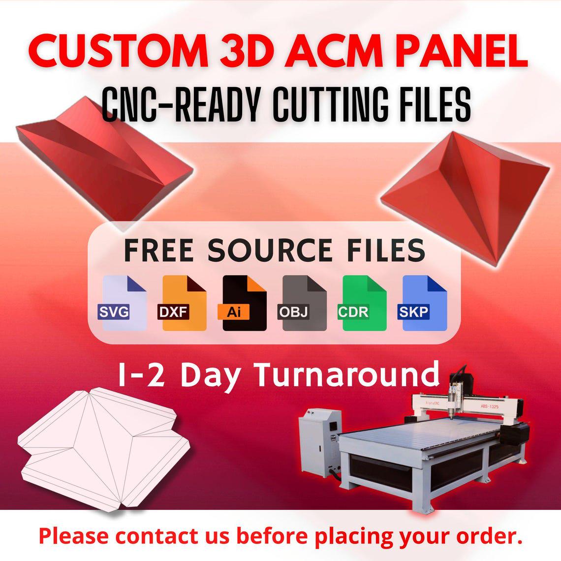 3d ACM Panel CNC Cutting File | Square Pyramid Wall Tile | ACP Cladding ...