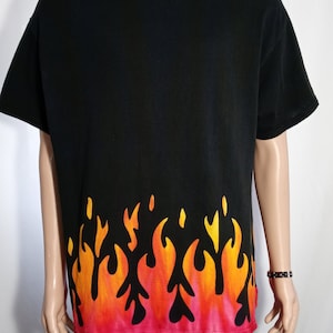 Tie Dye Shirt, Tie Dyed Shirt, Tiedye Shirt, Burning Tie Dye, Fire Tie Dye, Flames Tie Dye, Reverse Tie Dye, Reversed Tie-dye, A44