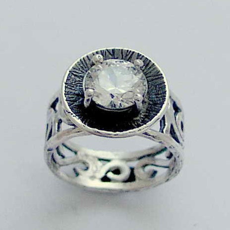 Silver Ring, Engagement Ring, June Birthstone Pearl, Pearl