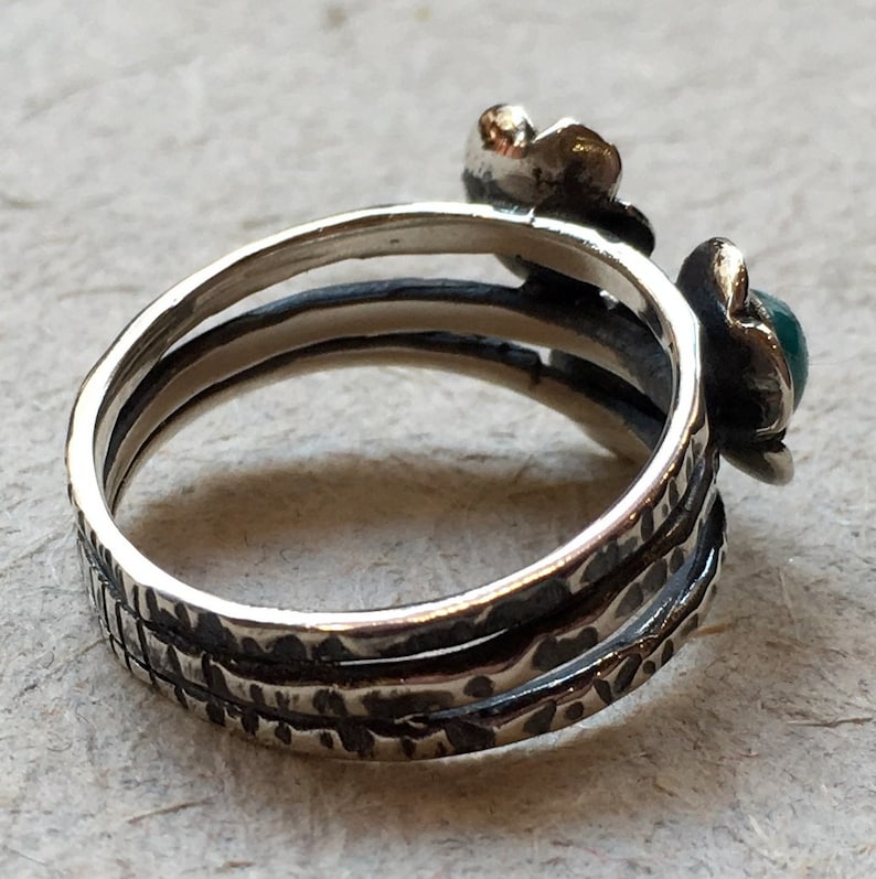 Guess R1686-5 Turquoises ring sterling silver ring mothers ring family ring three birthstones ring stacking rings Gemstones ring