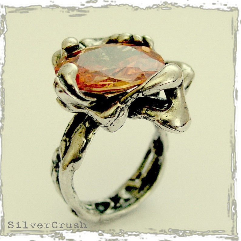 Sterling silver Ring cocktail ring statement ring large Etsy