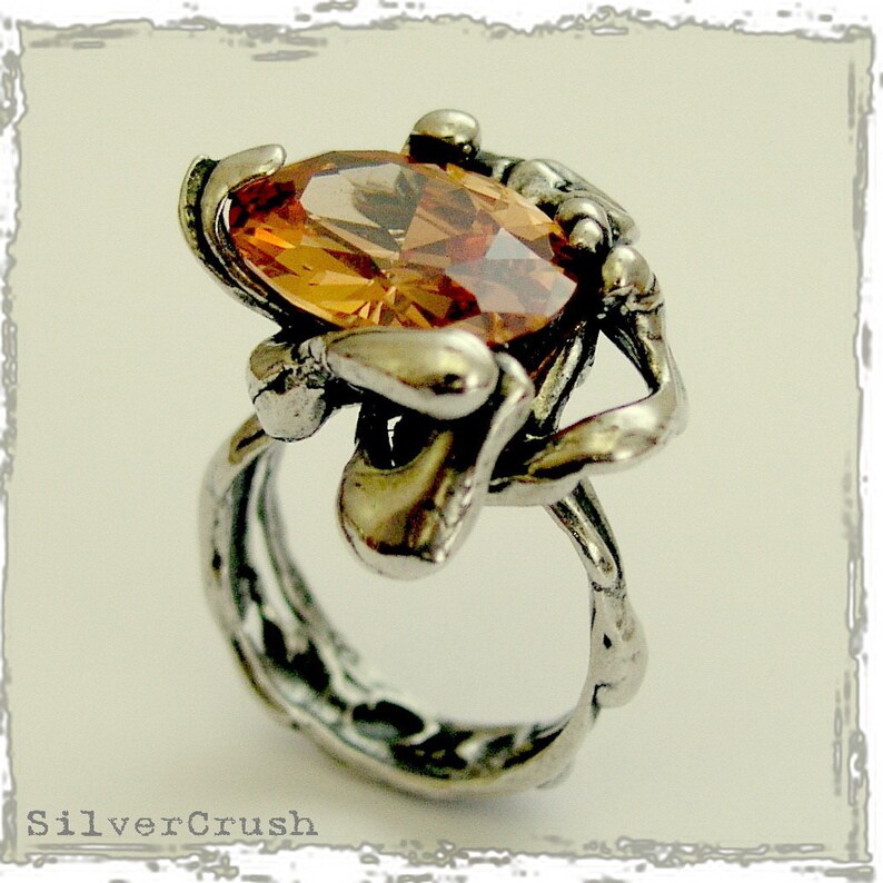 Sterling silver Ring cocktail ring statement ring large Etsy