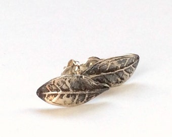 Stud leaf earrings, botanical earrings, sterling silver earrings, leaf earrings, leaf posts, nature earrings, simple studs - Petit E8037