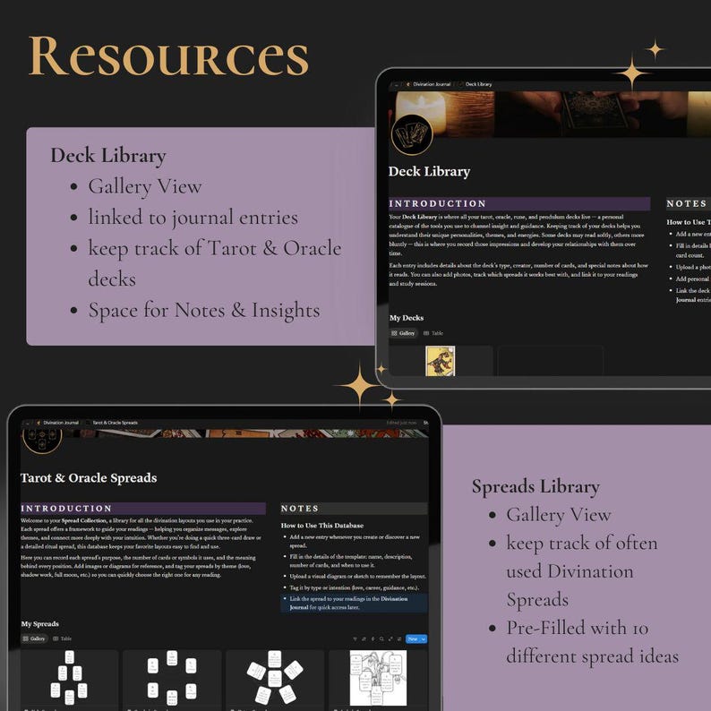 Witch’s Compendium Notion Template | Digital Grimoire | Astrology Calendar 2026 + Divination Journal Add-On image 15