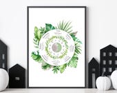 Botanical Wheel of the Year Printable | Herbal Witch Sabbat Calendar | Wiccan Pagan Wall Art | Green Witch Decor | Seasonal Plant Wheel